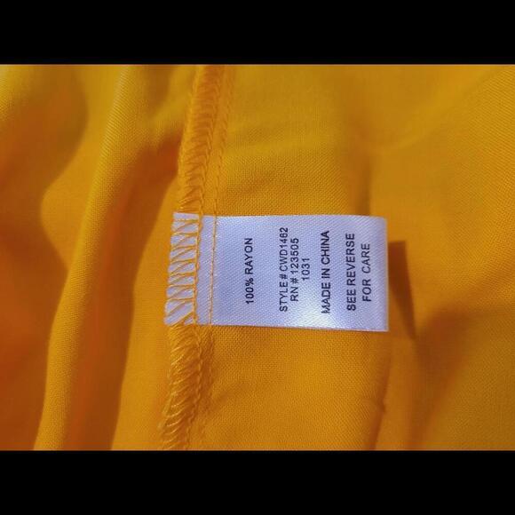 NWT Boutique Culture Code yellowish gold maxi tiered dress - Picture 4 of 5